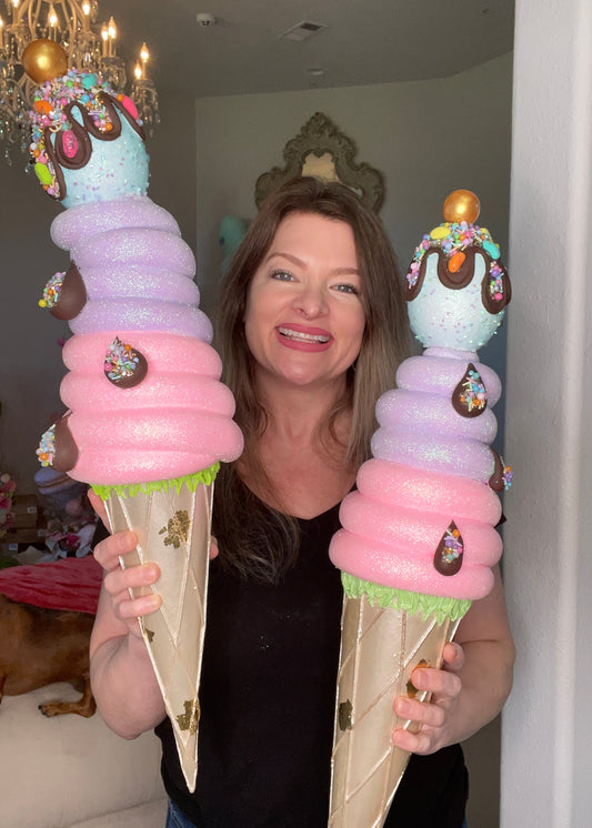 Easter Swirl Ice Cream Cone Tutorial/ How-To Video